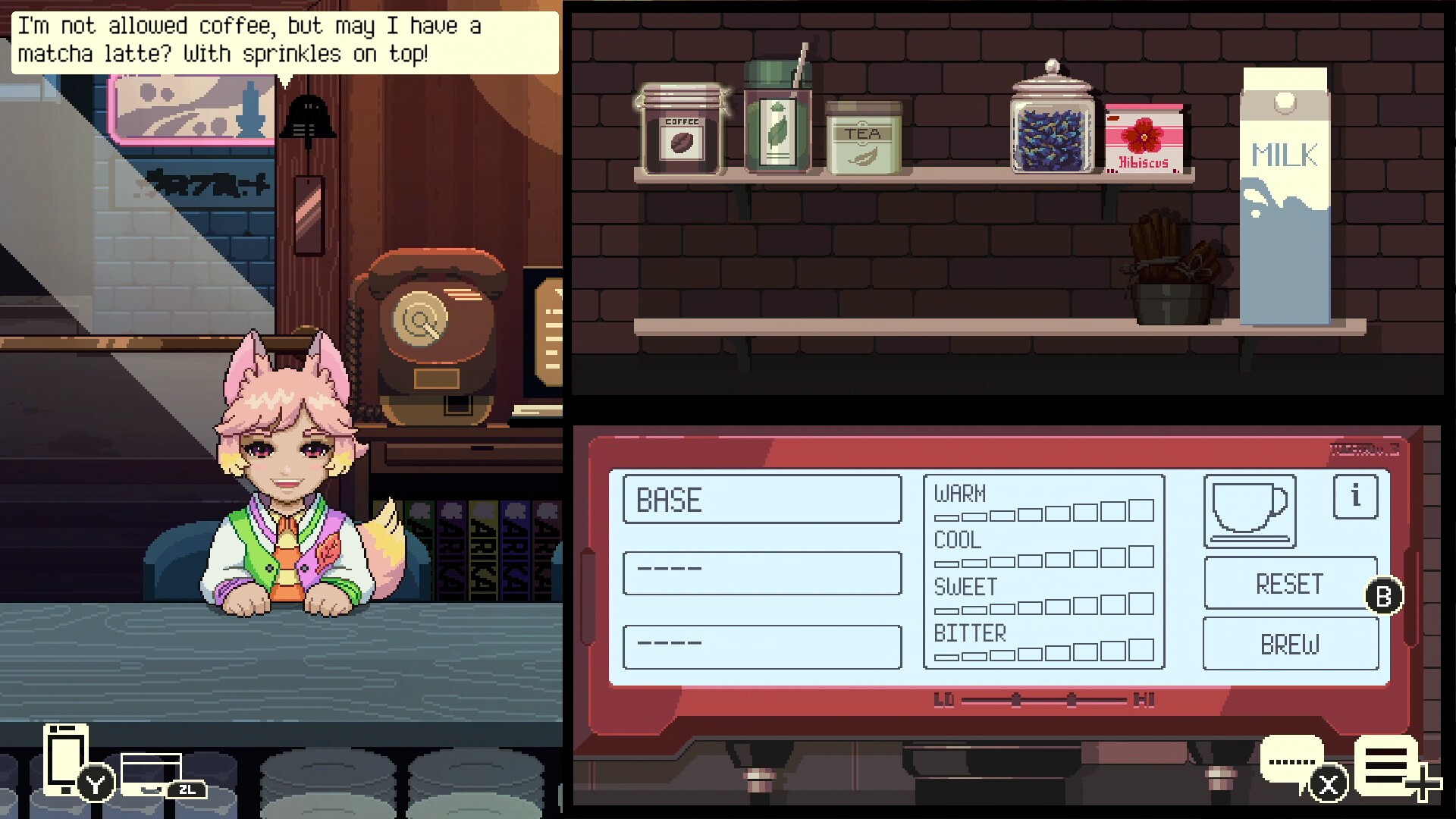 A screenshot of the upcoming Switch 2 game, Coffee Talk Tokyo