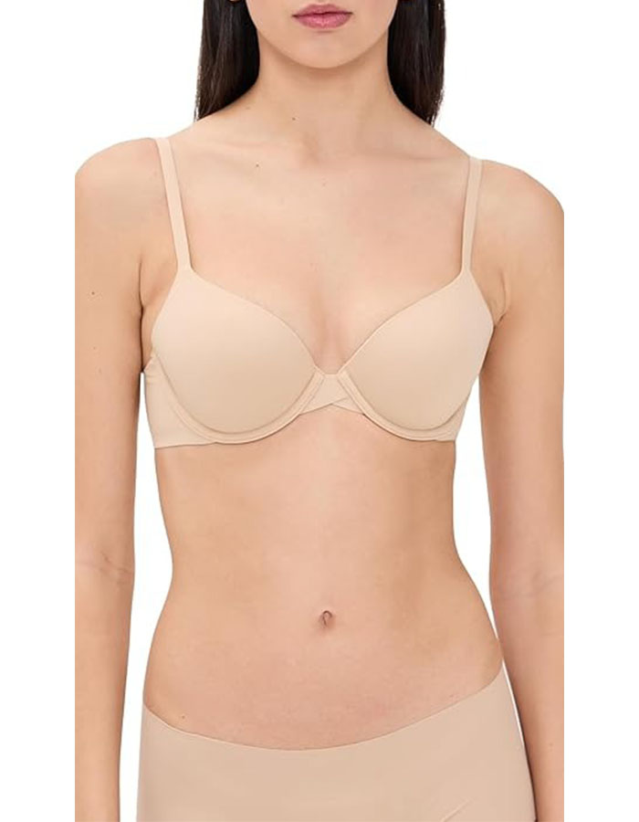Calvin Klein Perfectly Fit Lightly Lined T-Shirt Bra With Memory Touch, Bare, 32ddd