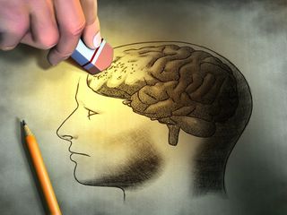 a picture of a brain being erased.