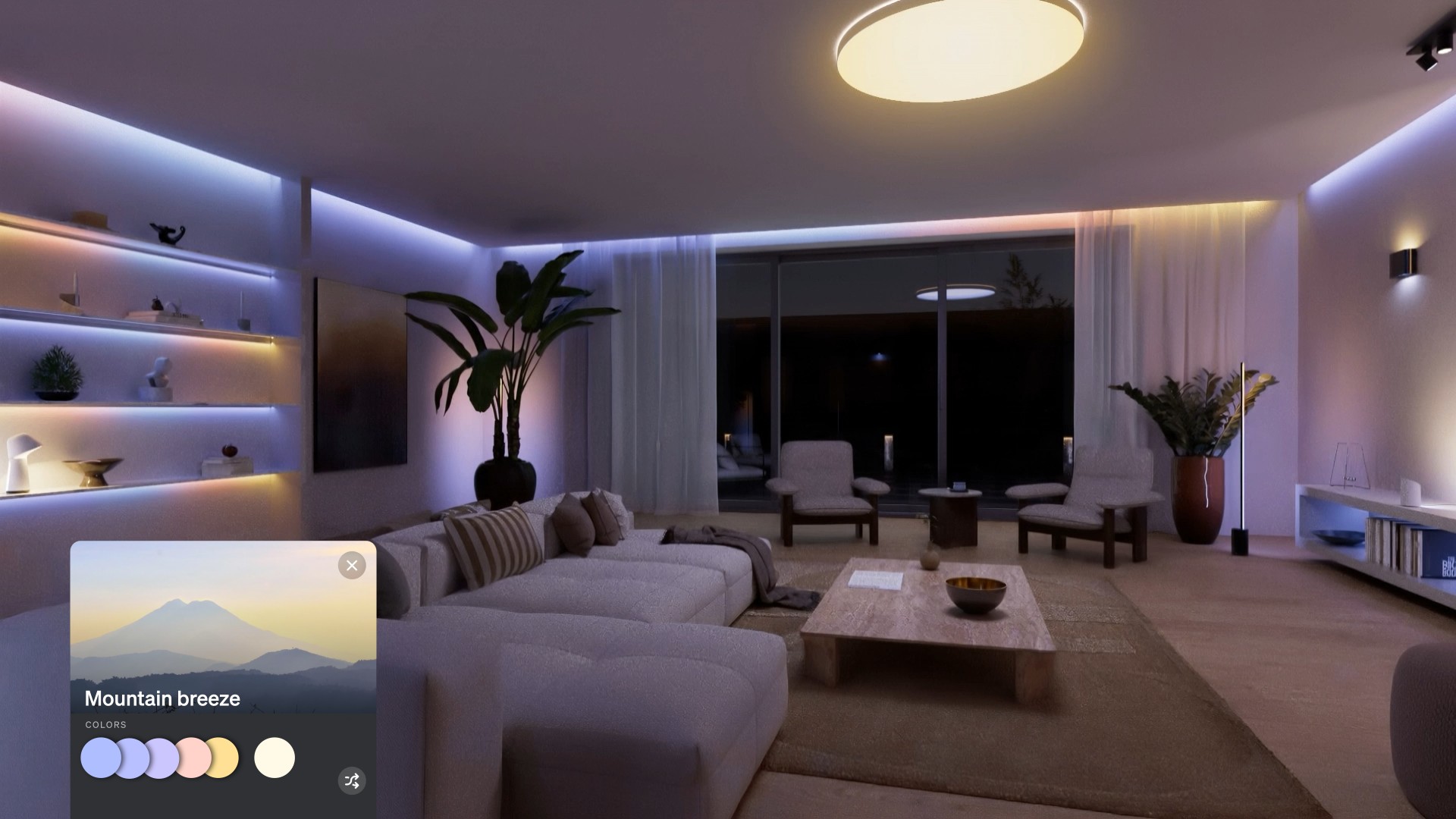Philips Hue spatial aware feature gaining context of a room to adjust lighting