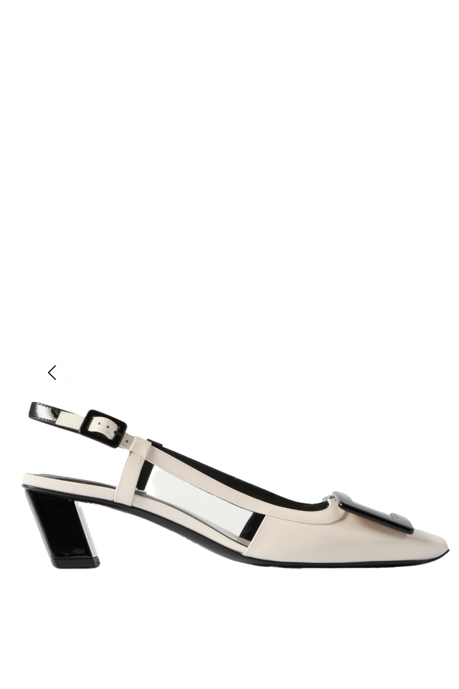 Belle Vivier 45 Two-Tone Patent-Leather Slingback Pumps