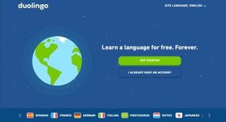 Best language learning apps: Duolingo homepage