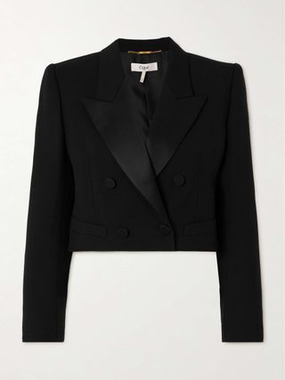 Kurzer Blazer aus Wollgabardine