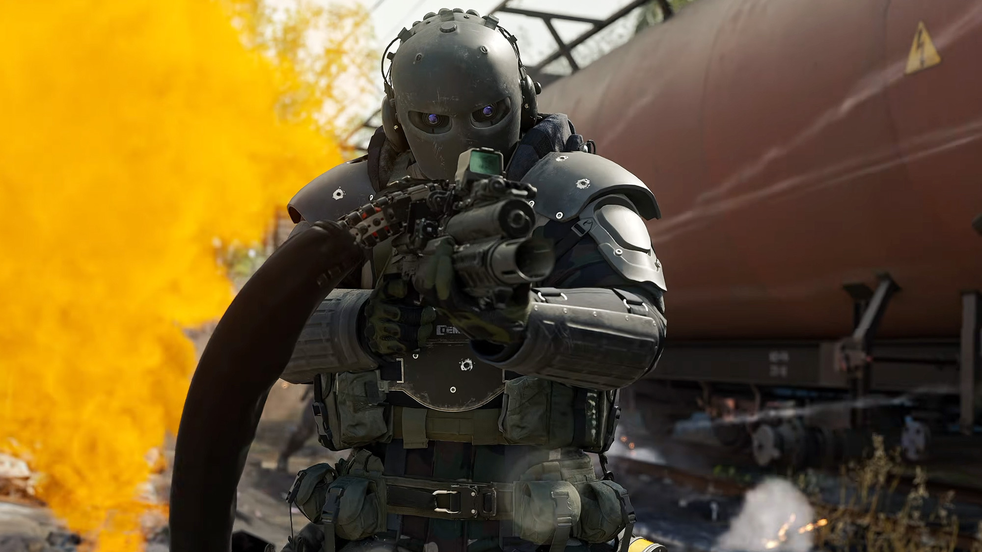 Call of Duty: Modern Warfare 4 multiplayer character skin with a black mask and body armor