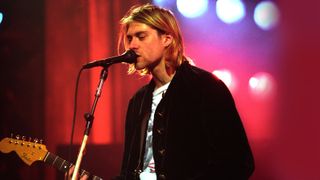 Kurt Cobain of Nirvana during MTV Live and Loud: Nirvana Performs Live - December 1993 at Pier 28 in Seattle, Washington, United States