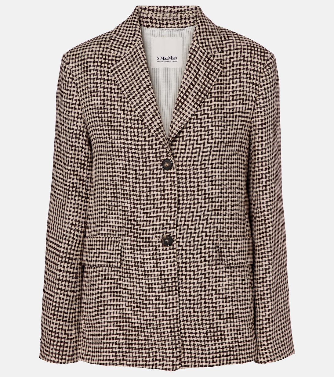 Gita Checked Linen Blazer