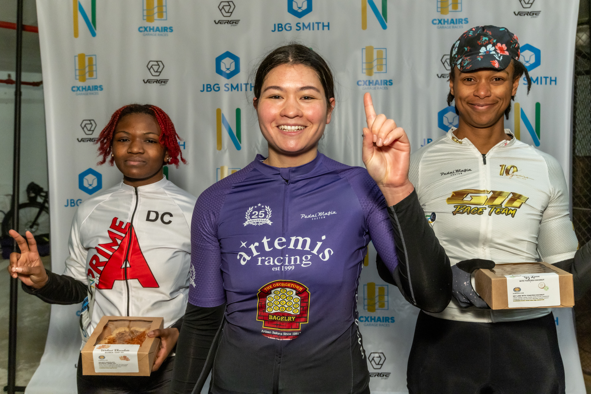 Women's winners received boxes of pie just like the men