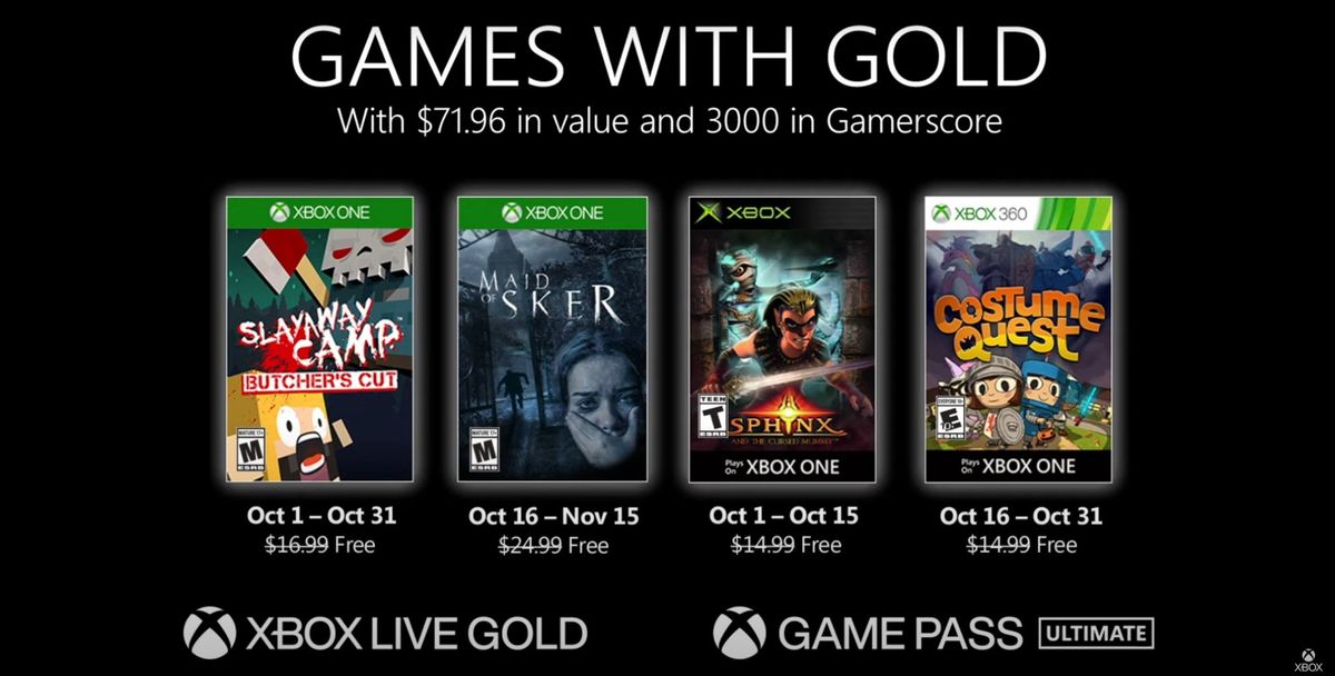 Xbox Games With Gold October 2020