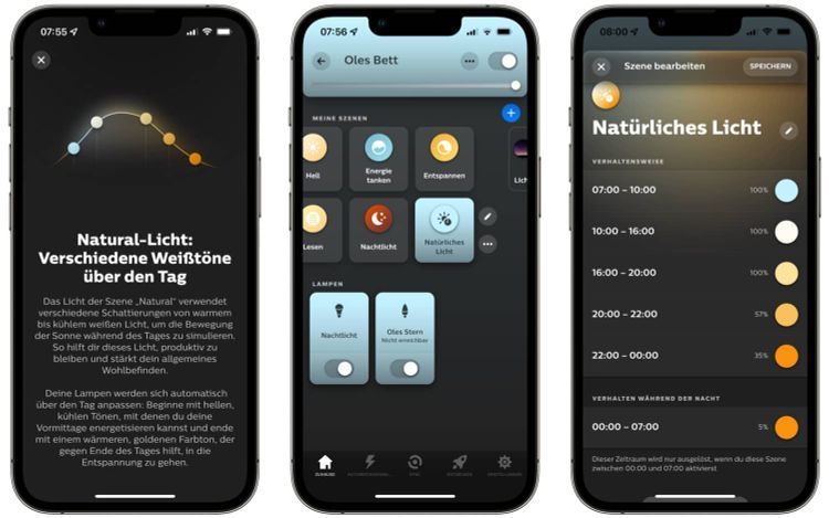 Philips Hue natural light smart home lighting upgrade shown on mobile phone