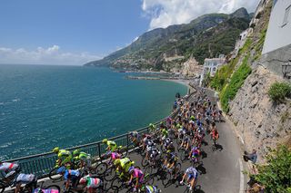 The Giro d'Italia rides along the Amalfi coast