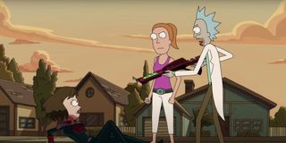 Tammy, Summer, and Rick on Rick and Morty