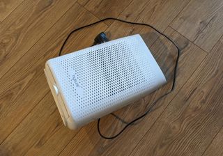 A broken dehumidifier unplugged 