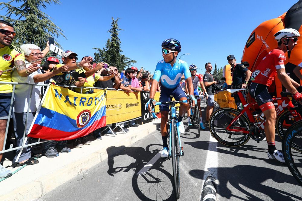Colombian fans give Nairo Quintana (Movistar) something to smile about