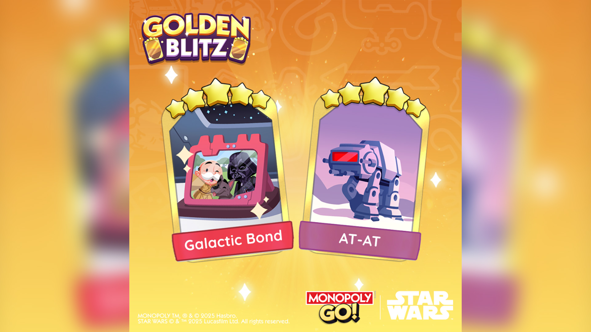 Monopoly Go Golden Blitz Galactic Bond & AT-AT