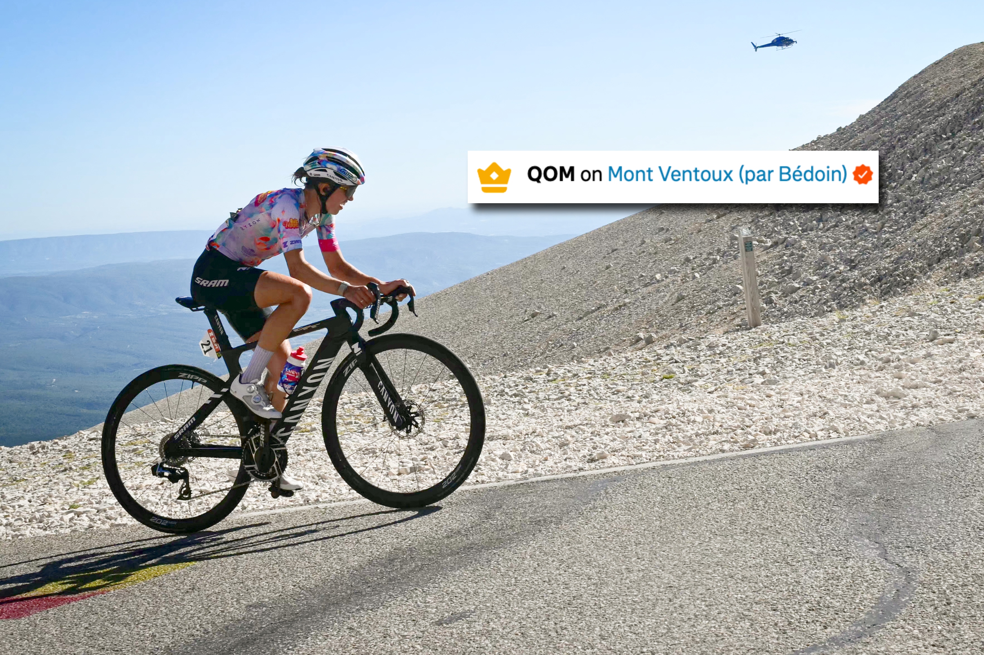 Kasia Niewiadoma-Phinney climbing Mont Ventoux at the Tour de France Femmes