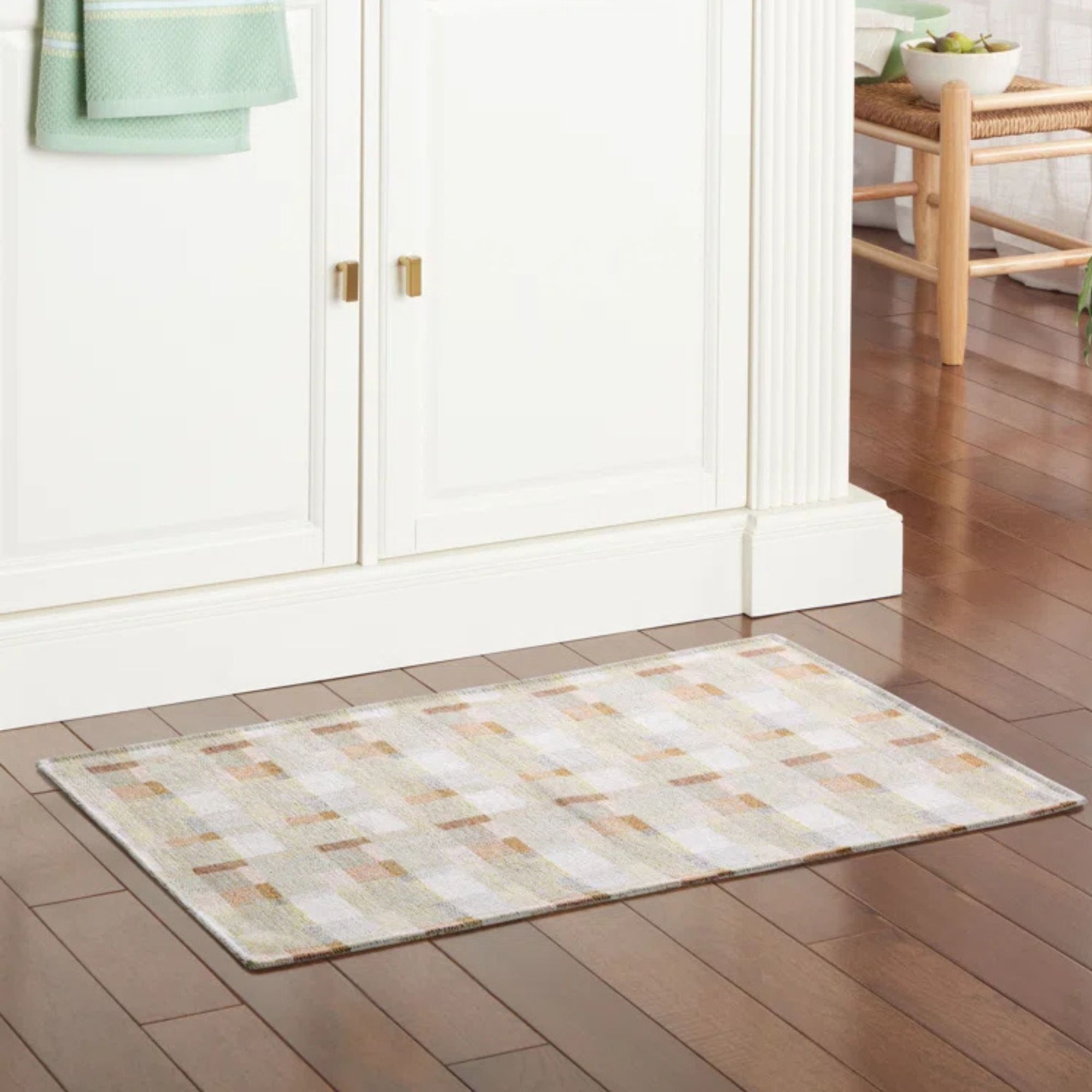 Martha Stewart Plaid Slip-Resistant Kitchen Mat Rectangle 1'8&amp;quot; x 3'