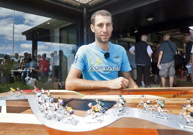 Vincenzo Nibali at the Astana press conference on the Tour de France rest day