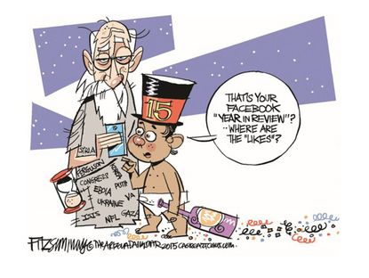 Editorial cartoon New Year U.S. world