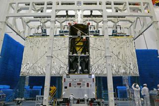 The L-SAR 01 satellite during testing.