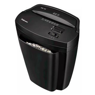 A black paper shredder