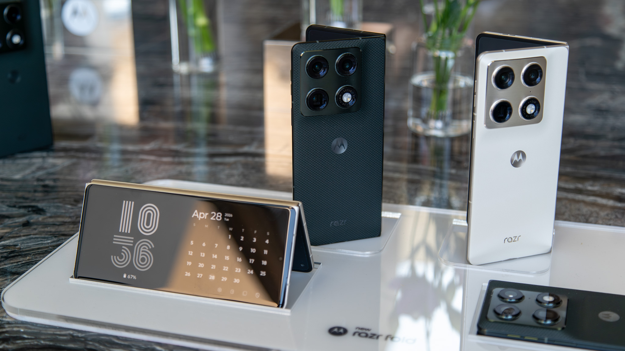 Multiple Motorola Razr Folds in various positions