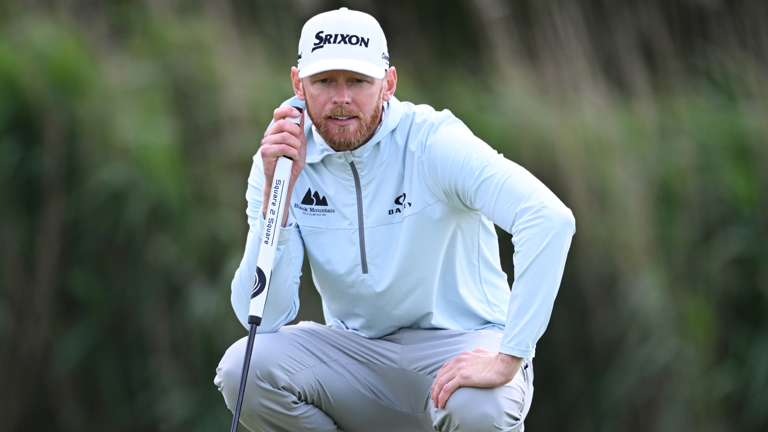 Sebastian Soderberg lines up a putt