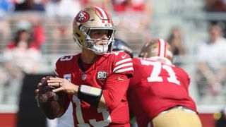 San Francisco 49ers quarterback Brock Purdy in action against the Denver Broncos