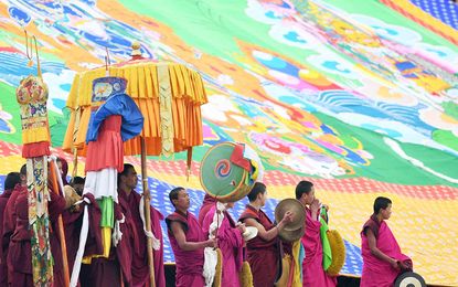 A Buddhist festival at Labrang Monastery in Xiahe, Tibet.