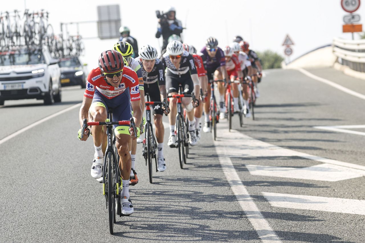 Vuelta Espana 2021 - 76th Edition - 5th stage Tarancon - Albacete 184,4 km - 18/08/2021 - Crash - photo Luis Angel Gomez/BettiniPhoto&Acirc;&copy;2021