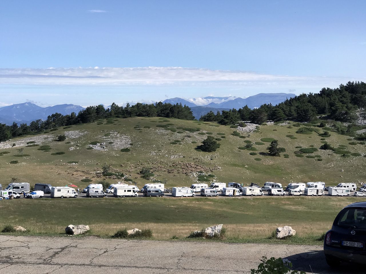 Caravans on Mont Ventoux