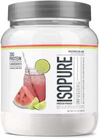 Isopure clear protein powder in watermelon: was $41.99, now $20.99 on Amazon