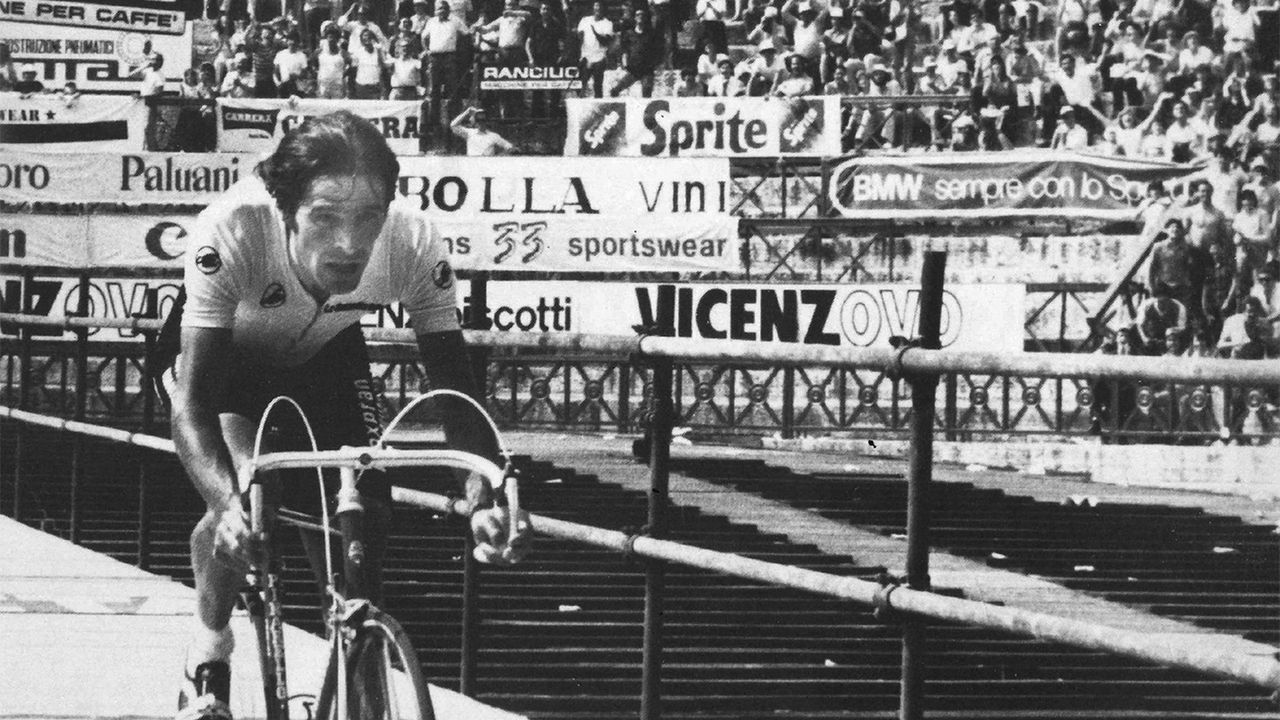 Giovanni Battaglin on the final stage of the Giro d'Italia in 1981