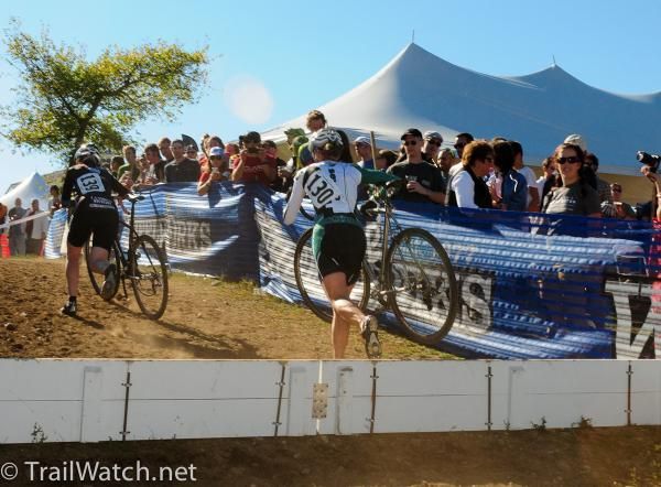 Racers run by the busy beer garden
