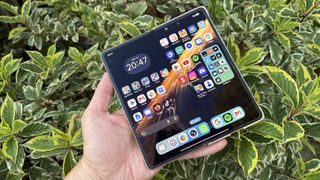 Various shots of the new foldable cameraphone Honor Magic V6.