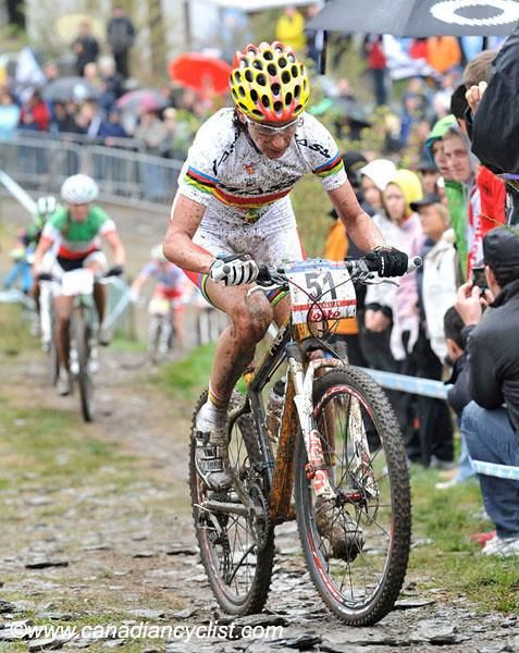 Experienced Spaniard Margarita Fullana Riera climbs.