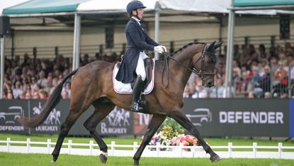 Nadja Minder riding Toblerone at the 2026 Defender Burghley Horse Trials