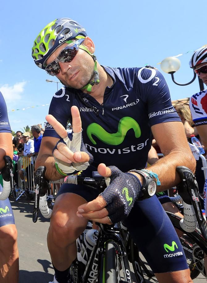 Alejandro Valverde (Movistar) at the start.