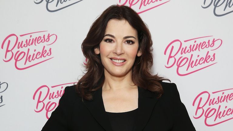 Nigella Lawson poses for the camera at a celebrity event
