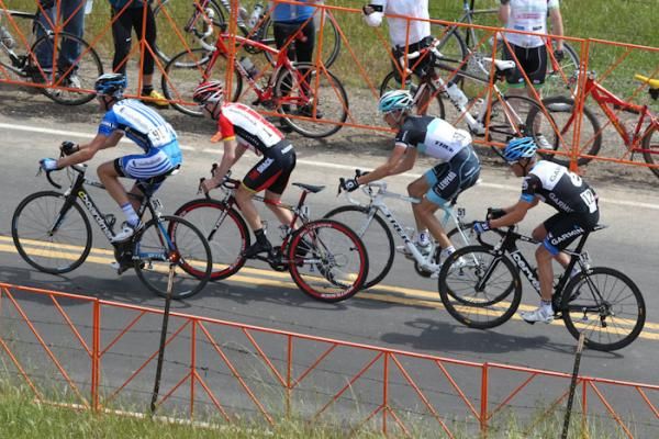 Chasers Sutherland, Leipheimer, Schleck and Danielson on Sierra Road.