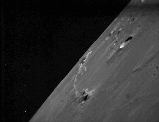 NASA's Lunar Atmosphere and Dust Environment Explorer (LADEE) observatory successfully downlinked images of the moon and stars taken by onboard camera systems, known as star trackers. The image shown here was acquired on Feb. 8, 2014.