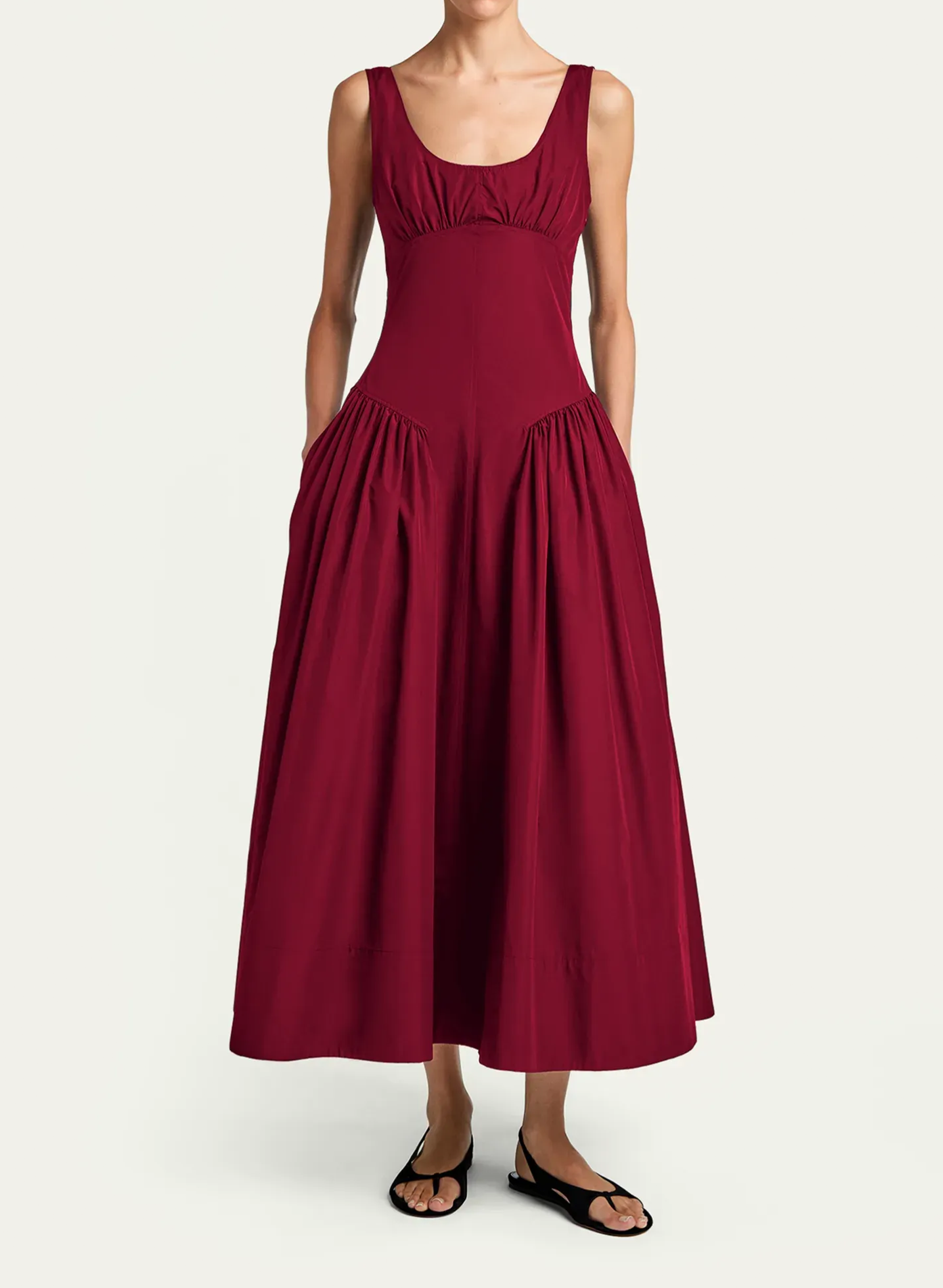 Proenza Schouler, Kendal Drop-Waist Technical Cotton Midi Dress