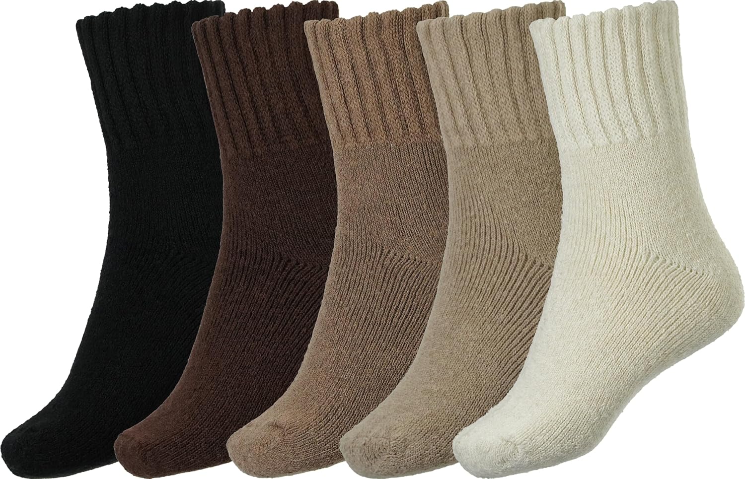 Bomkinta Women Winter Solid Boots Socks Thick Warm Wool Socks Cozy Crew Socks Christmas Gift