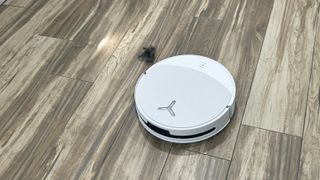 Ecovacs T90 Pro Omni on hardwood floors with hair