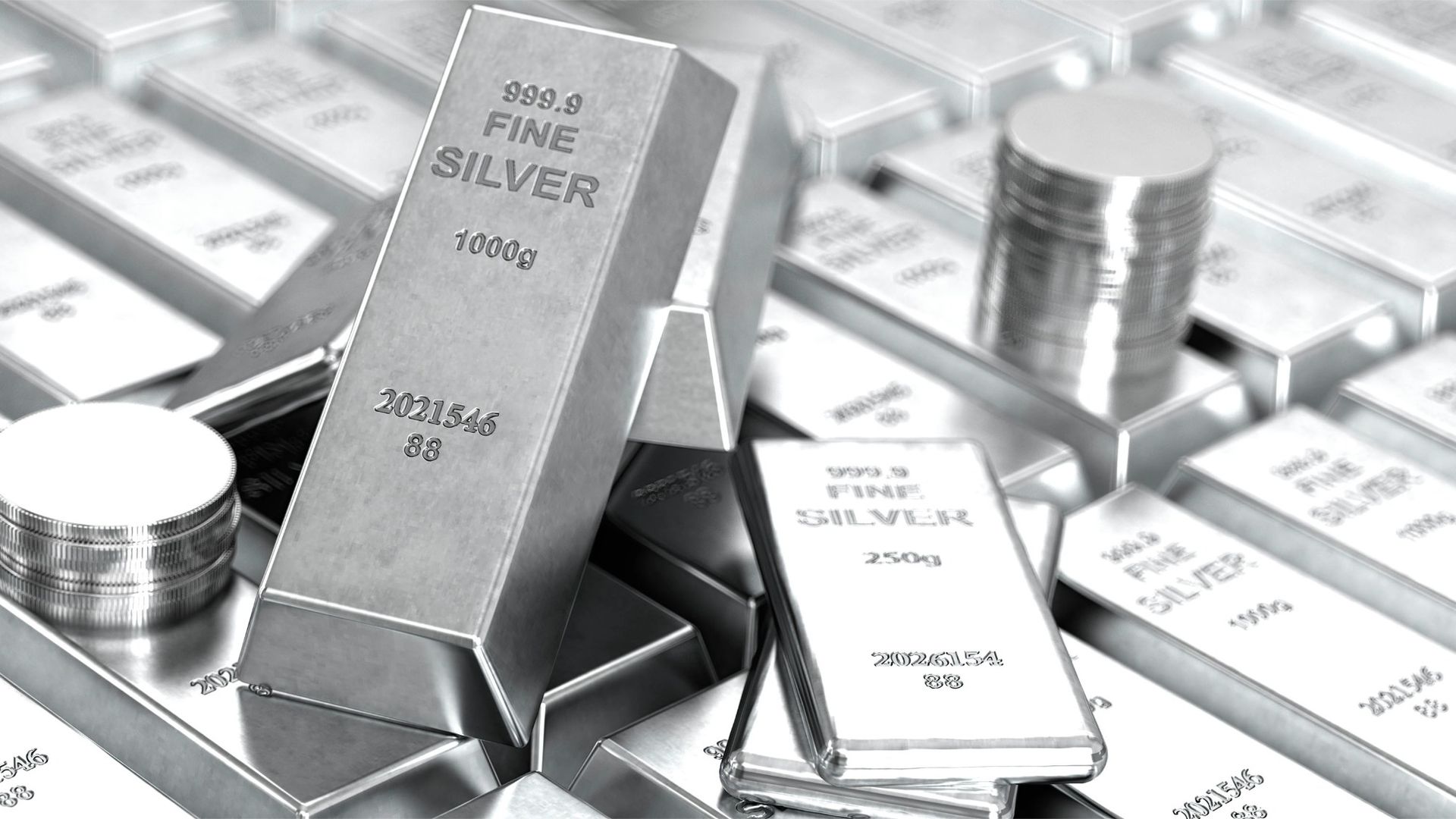 Fine Silver Bars with Silver Coins