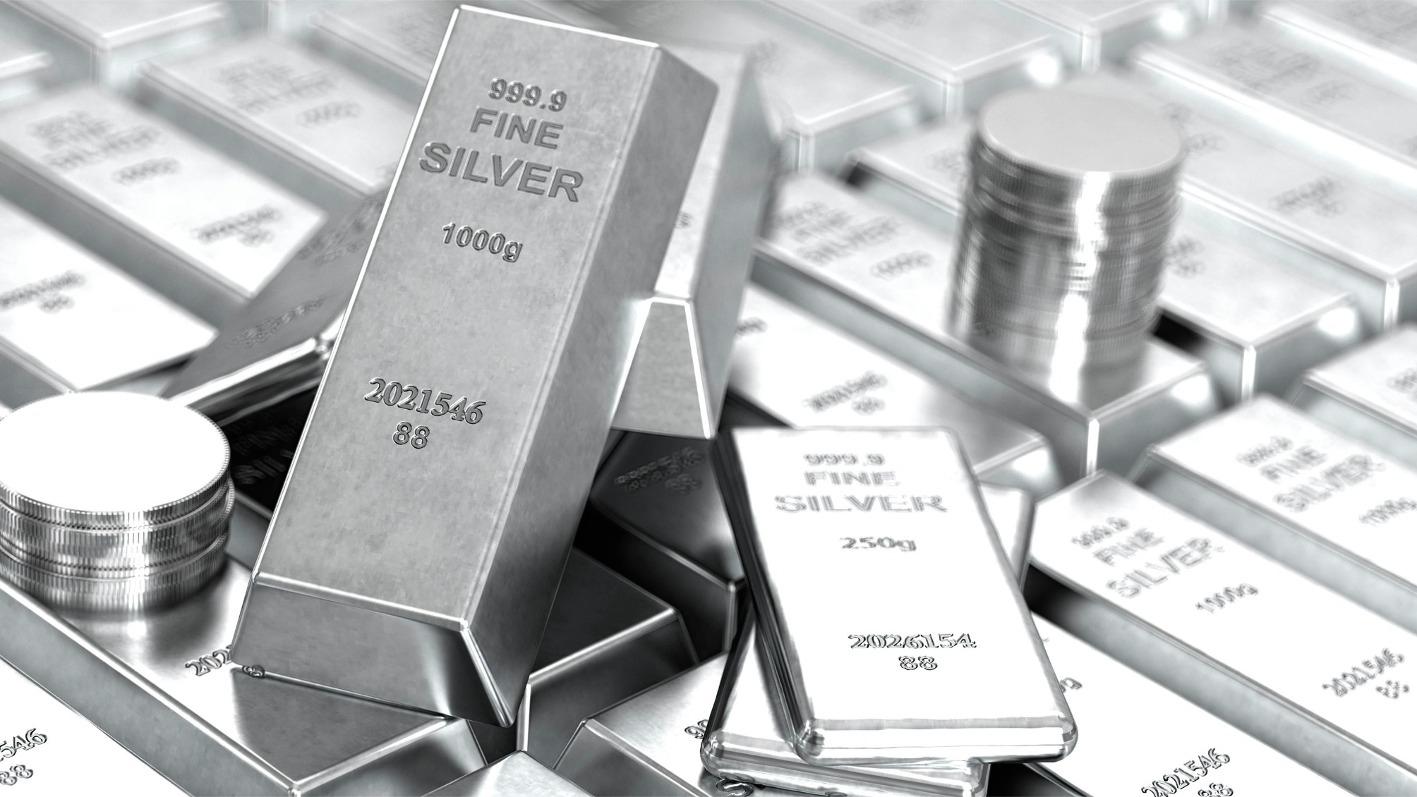 Fine Silver Bars with Silver Coins