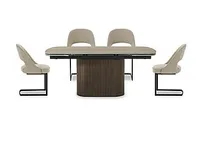 Furniture Village Tiber Draw Leaf Extending Dining Table With 4 Cantilever Dining Chairs