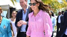 kate middleton in a pink rixo dress