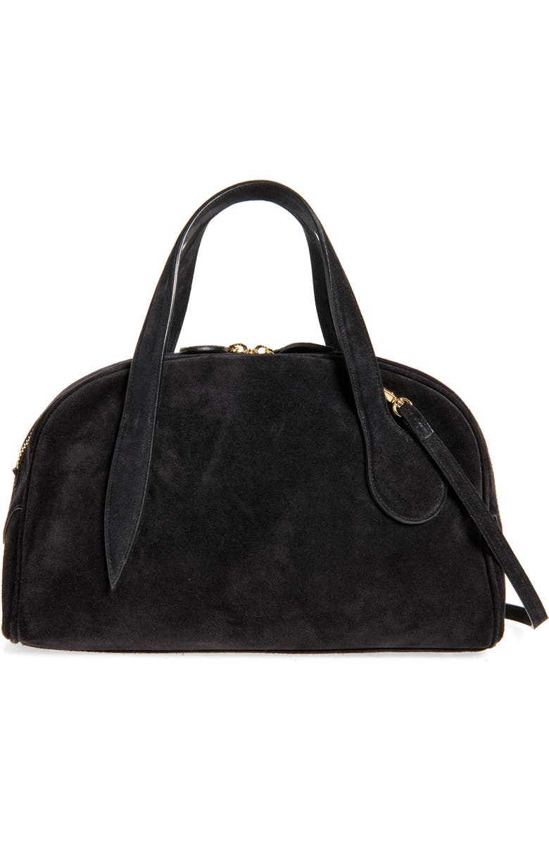 Mini Leather Bowling Crossbody Bag