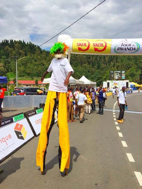 A little bit of long-legged entertainment at the finish of stage 2