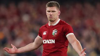 Owen Farrell of British & Irish Lions reacts during the tour match between AUNZ XI and British & Irish Lions